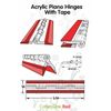 4X White Acrylic Hinges - No Glue Required. Self Adhesive. White Plastic 75mm