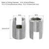 sourcing map Self Tapping Threaded Inserts, 5pcs Inner M12-1.75 Outer M16x22 303 Stainless Steel Slotted Thread Repair Inserts Nuts