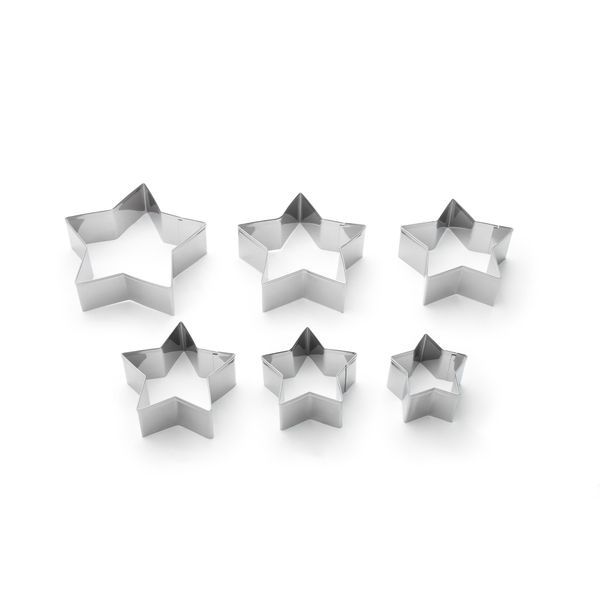 Fox Run Star Cookie Cutter Set, Set of 6, Silver