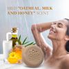 1 Natural Cold Process Soap Bar Goat Milk and Honey - Round