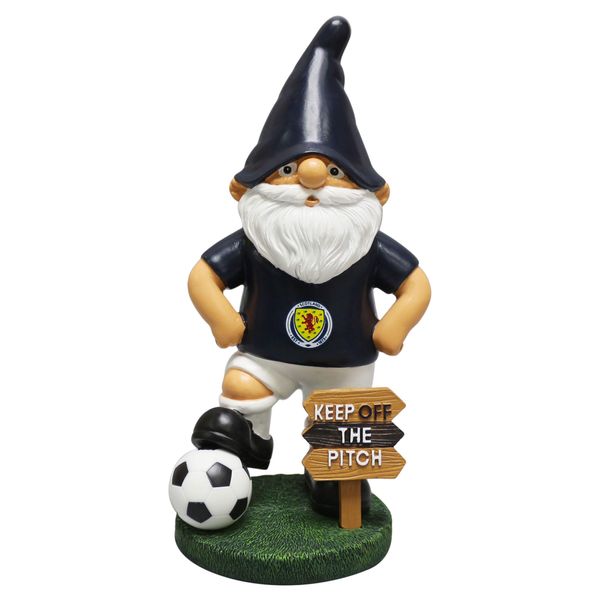 FOCO Scotland SRA Football Scottish League Keep Off The Pitch Garden Gnome Ornament Indoor/Outdoor