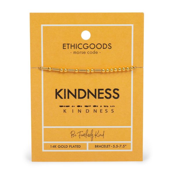 CLASSIC GOLD Morse Code Beaded Bracelet | KINDNESS - Kindness