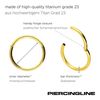 PIERCINGLINE Titanium Segment Ring Clicker, Piercing for Nose, Septum, Ear, Helix or Tragus, Titanium, Without Stone