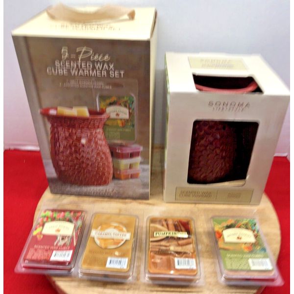 Sonoma Wax Warmer Set 5 Piece 4 Packs Scented Wax Scentsy Brand New