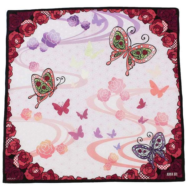 Demon Blade x ANNA SUI, Large Print Handkerchief, Approx. 20.5 inches (52 cm), Pink 110485-1201-01