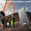 QTlier case for iPhone 14promax, 360 Rotatable Ring Stand, Raised Camera Frame, Shockproof with MagSafe Grey
