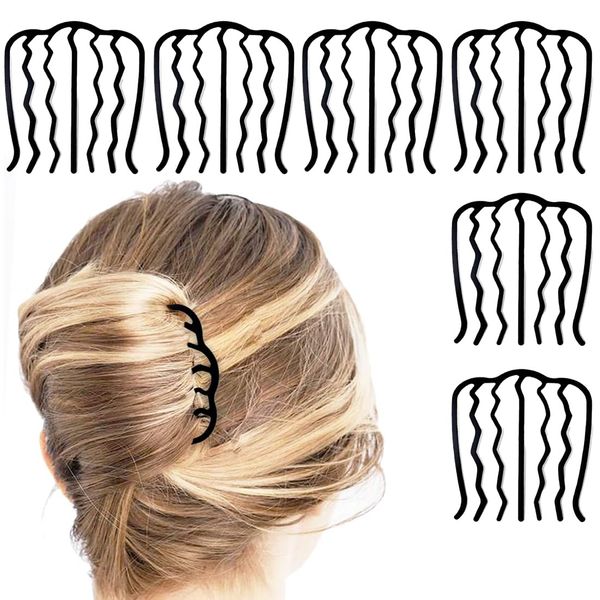 Vintage Haar-Seitenkämme für Frauen und Mädchen - Set mit 6 Metall-Haarkämmen, Haare Steckkamm, Haar-Gabel-Clip, Einsteckkamm, Seitenkämme, Haarschmuck