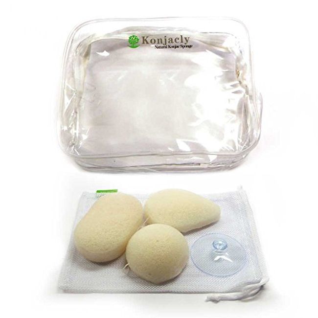 Natural Konjac sponges, set of 3 for face . Suitable for all skin types: Normal, dry, oily, sensitive and baby safe. Made from vegetable root fibre, Eco-friendly and chemical free. Extra soft gentle exfoliate & deep cleaning. Help to remove dead skin cell