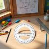 1Pc 360 Degree Protractor Round Ruler Gauge Angular Drafting Tools Circle Protractor for School Education Office Classroom 6 Inch, Protractors, Math Geometry Set