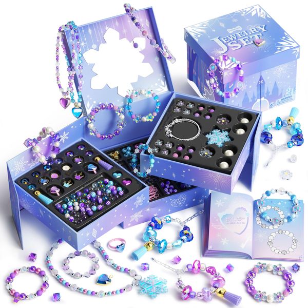 Tomons Gifts for Girls Ages 6-12, Frozen Bracelet Making Kit - Spark Creativity Imagination, Birthday Christmas Craft Gifts Ideas for 6 7 8 10 11 12 Year Old Girl