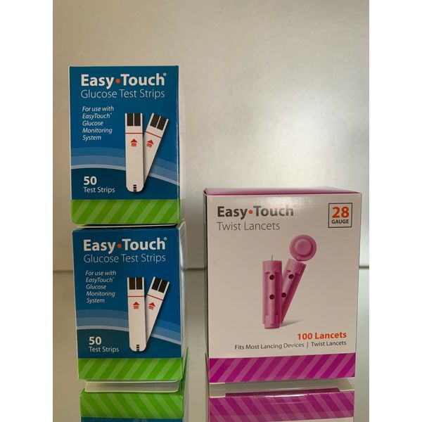 Easy Touch Blood Glucose Test Strips 100 CT  PLUS 100 LANCETS.  EXP 05/2025