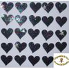 2 Packs = 48 Fabric Sequin 20mm Hearts Iron-On