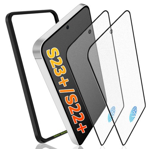 2 Pack Galaxy S22 Plus/S23 Plus Matte Screen Protector ,9H Tempered Glass,Anti-Glare,Anti-Scratch,Smooth and Responsive Absolute,No Bubbles,High Definition,Fingerprint Unlock, With Installation Frame
