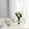 Egnazia - Silver Metal Mirror Tray - Medium Long Rectangle Open Style