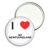 I Love My Newfoundland - 55mm Round Compact Mirror
