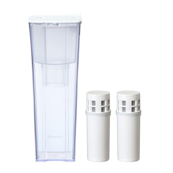 Cleansui CP012W-WT Water Filter Pitcher Bonus Pack with Cartridge and 1 Extra Cartridge