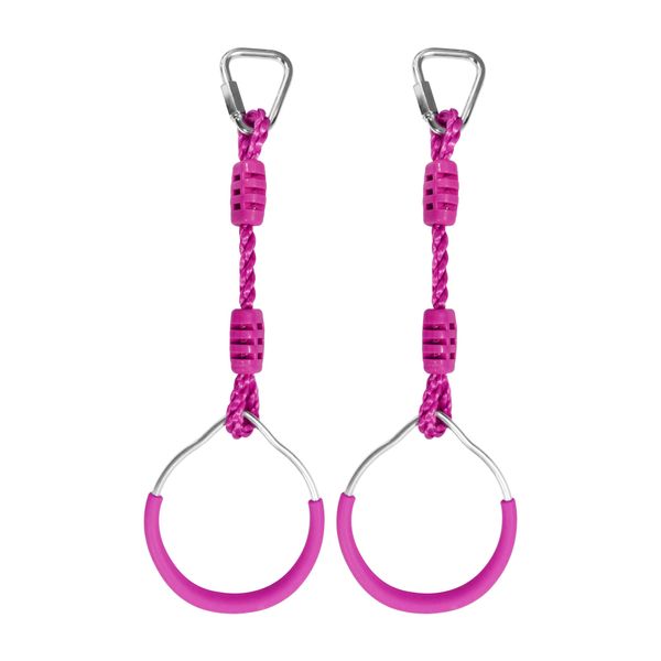 Swing Gymnastic Rings Hanging Ninja Monkey Bars Obstacle Rings, Jungle Gym Slackline Climbing Ring Outdoor Indoor Home Gym Backyard Playground Play Sets Training Equipment for Kids Adults - 2 Purple