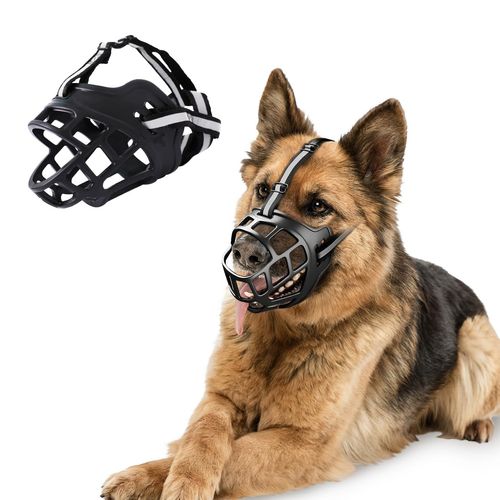 Uytrrsvd Breathable Basket Dog Muzzle - Adjustable, Prevents Biting/Chewing/Scavenging for Small/Medium/Large Dogs - Panting/Drinking Friendly, Easy Clean for Training (Muzzle 11.4-12.2 in, 44.1 lbs)
