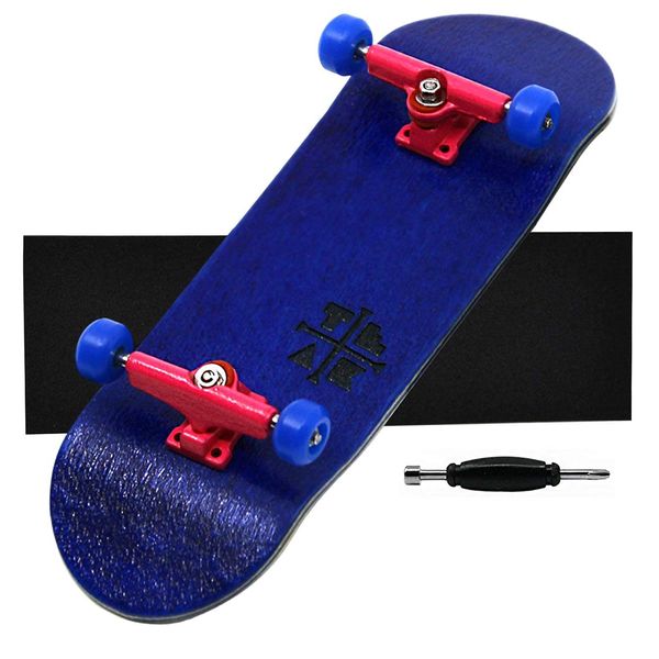 Teak Tuning Prolific Complete Fingerboard - Pro Board Shape and Size, Bearing Wheels, and Trucks - 32mm x 97mm Handmade Wooden Board - The Bubble Gum Edition