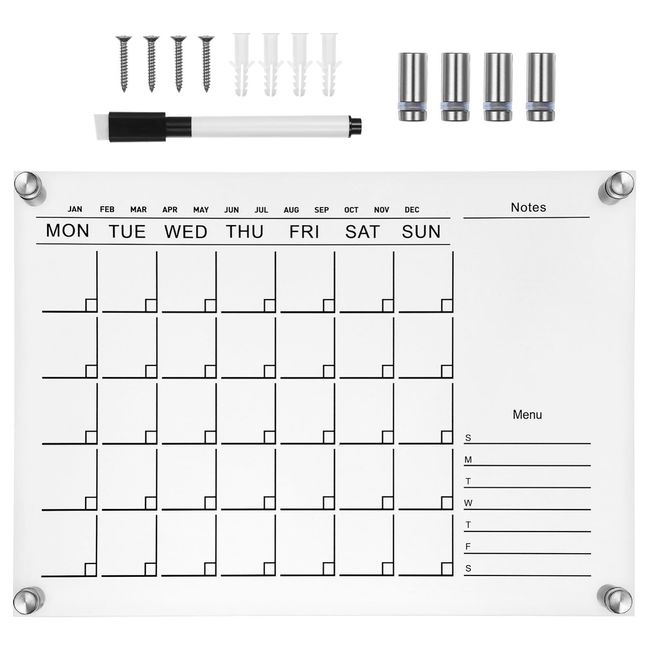 Operitacx 1 Set Acryl-Trockenlöschtafel Klarer Notizblock Wiederverwendbar Wochenkalender Nachrichtentafel Wochenplaner Lebensmittelliste Notizblock Kleines Schreib-Whiteboard Für Die Wand