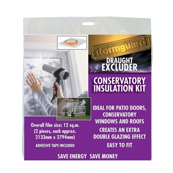 Stormguard Conservatory Window Insulation Secondary Double Glazing Film Draught Excluder