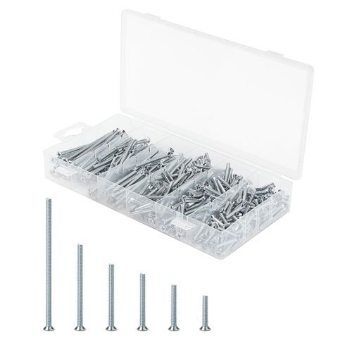 Mr. Pen- Machine Screw Assortment Kit, 370 Pcs, 6-32 Flat Head Phillips Machine Screws, Assorted Screws, Wall Plate Screws, Outlet Screws, Electricians Screw Kit, Flat Head Screws, Mounting Screws