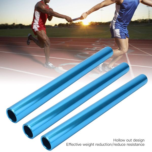 3 Pcs Relay Race Baton,Aluminum Alloy Track and Field Relay Baton Sports Relay Race Baton Track and Field Sprint Match Batons(blue)