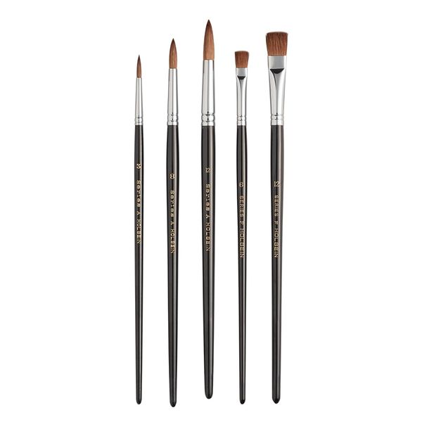 Holbein 130319 Paint Brush Set [9] Watercolor Brush (Horsehair), Set of 5