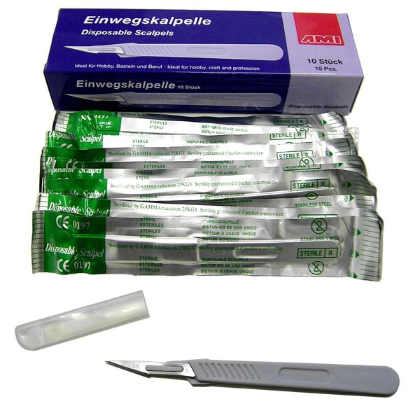 Pack of 10 Disposable Scalpels Ideal for Model Making etc.