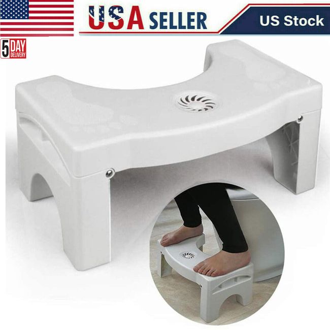 7" Squat Toilet Stool Non-Slip Foldable Toilet Foot seat Step Stool For Bathroom