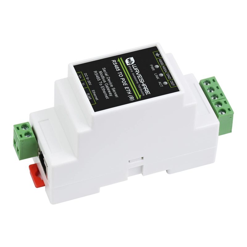 Waveshare RS485 to RJ45 Ethernet Converter Module, Industrial Rail ...