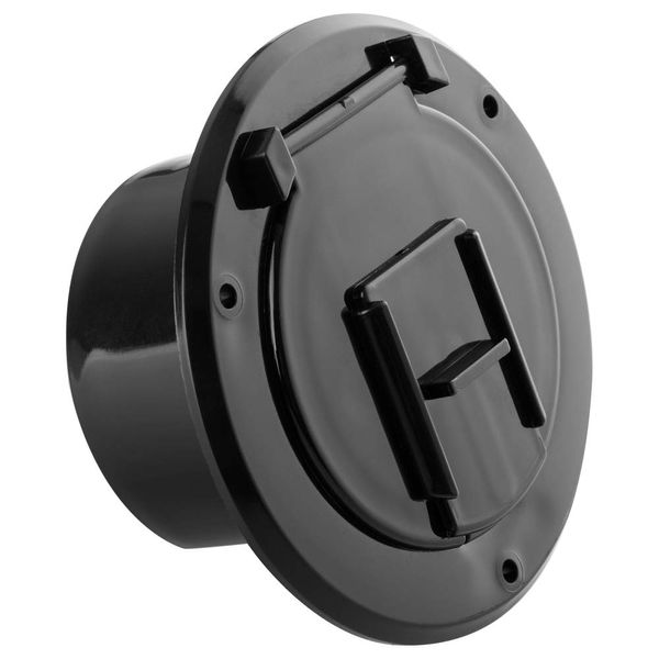 Halotronics RV 4 1/4-inch Round Electrical Cable Hatch for 30 Amp Cords (Black)