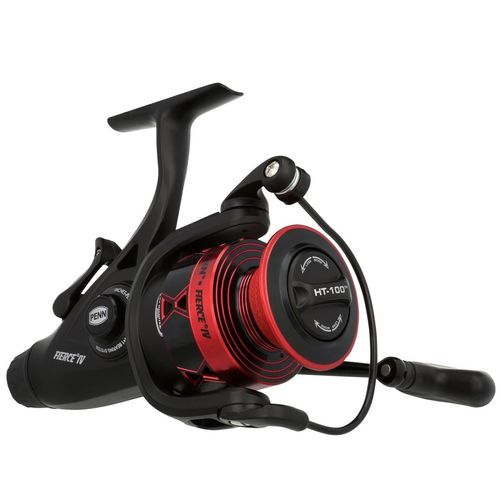 PENN Fierce IV Live Liner, Fishing Reel, Spinning Reels, Sea - Coastal Fishing, Versatile Sea Fishing for Boat, Kayak, Shore, Jigging, Surfing and All-Round Use, Unisex, Black/Red, 2500