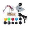 Fafeicy Arcade Game Button Kit Zero Delay Arcade Game DIY Kit Parts for 10 Buttons + Joystick + USB Encoder MAME PC