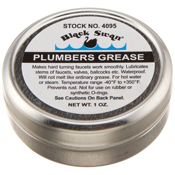 Black Swan PMG1P2 Plumbers Grease, Black, 1 oz