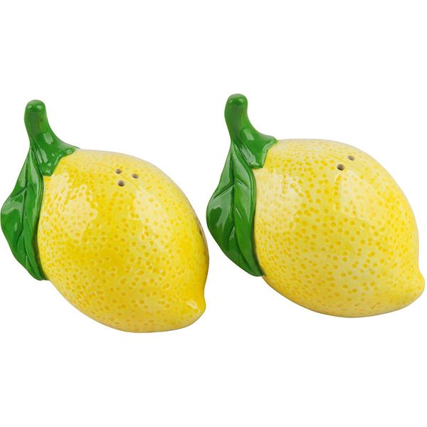 Lemon Shaped Salt & Pepper Shakers - Set-/2-4"