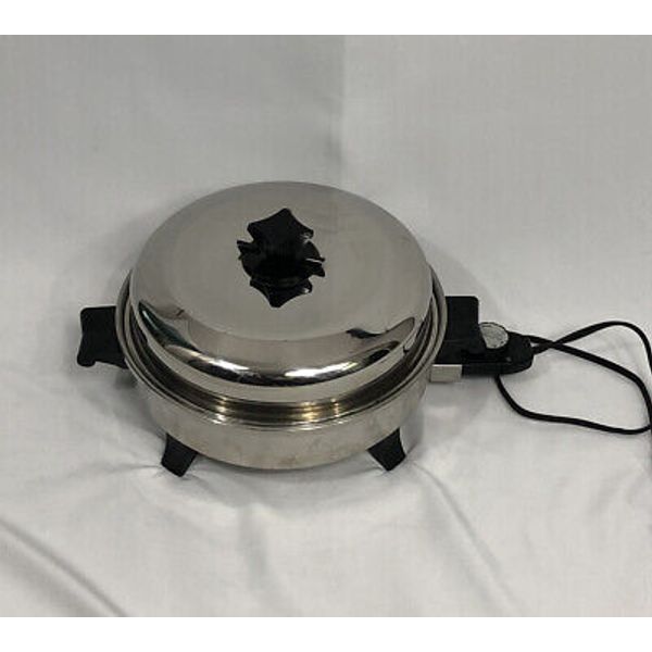 HEALTH CRAFT 12 inch Electric Skillet  K7273 Liquid Oil Core Stainless Waterless