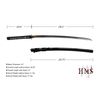 Handmade Sword - Japanese Style Samurai Katana Swords, Functional, Hand Forged, 1045 Carbon Steel, Heat Tempered, Full Tang, Sharp, Maple Leaf Tsuba, Black Wooden Scabbard