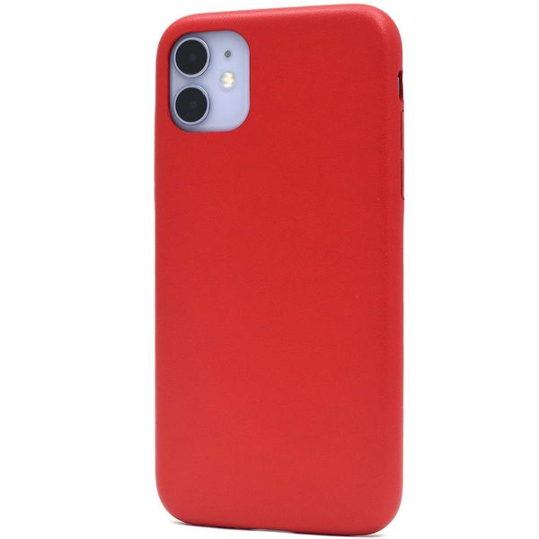 PLATA iPhone 11 Case, Cover, iPhone 11, Back Cover, PU Leather, Semi-Hard Case, Moderate Flexibility and Durability, Protective Back Cover, Solid, Thin, Simple, Red