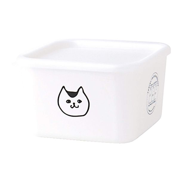 Nakajima 19-456545 PFF NECO Square Stocker, S, White, Approx. 20.3 fl oz (600 ml) (Made in Japan)