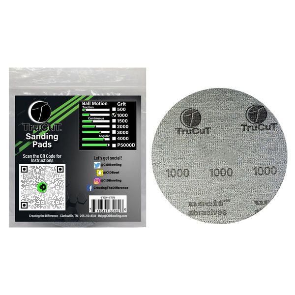 Creating The Difference TruCut Sanding Pad | 1000 grit | 5" Diameter Bowling Ball Sanding Pad | Bowling Ball Restoration | Bowling Ball Resurfacing | Bowling Supplies