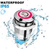 Gebildet 2pcs 12mm 12V-24V 3A LED SPST Stainless Steel Latching Self Float Push Button Switch Normal Open On-Off Waterproof Toggle Switch with Wire Socket Plug (Red LED)