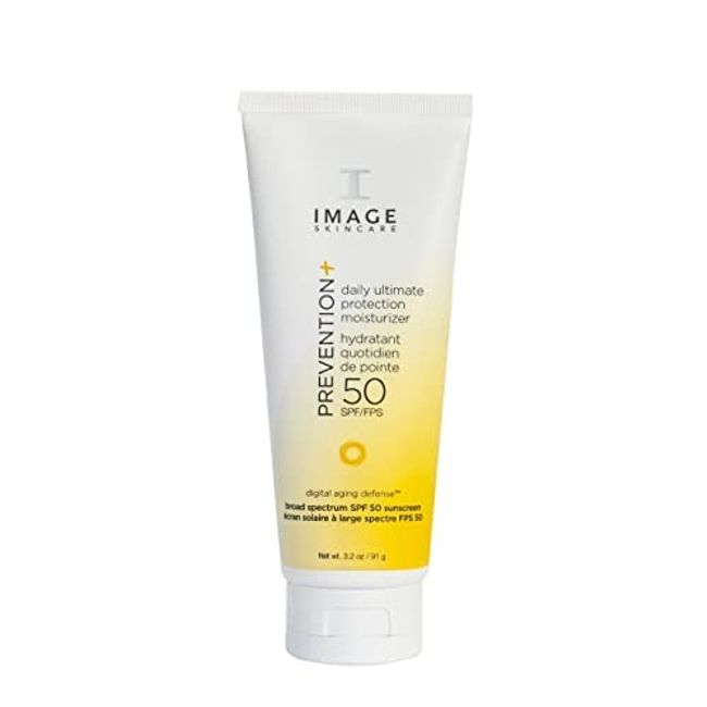 IMAGE Skincare, Prevention+ Daily Ultimate Protection Moisturizer SPF 50, Zinc Oxide Face Sunscreen Lotion with Sheer Finish, 3.2 oz