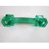 2 EMERALD GREEN GLASS CABINET PULLS DRAWER HANDLES VINTAGE STYLE