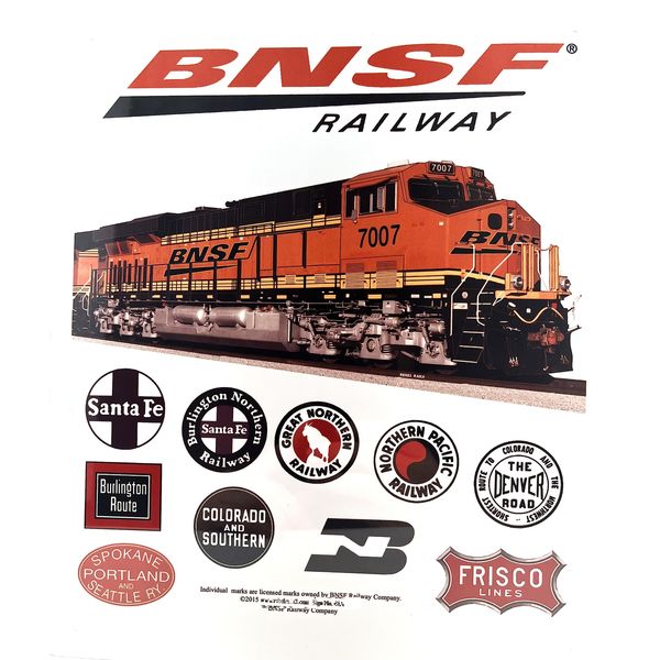 BNSF Railroad Train Sign with Railroad Heritage Logos