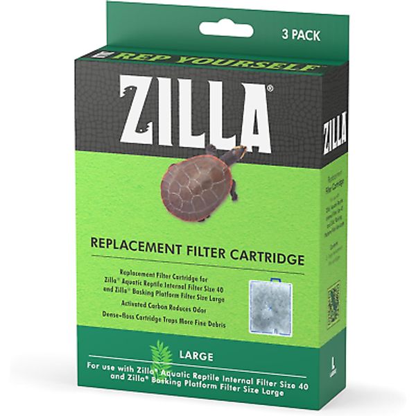 Reptile Pet Terrarium Water Filter Replacement Cartridge, Large, 3-Pack