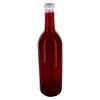 North Mountain Supply - W5A-RWB 750ml Red White & Blue Assortment Glass Bordeaux Wine Bottle Flat-Bottomed Cork Finish - Case of 12