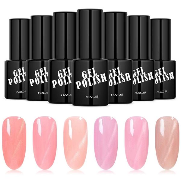 KADS 6 Color Gel Nail Polish 9.5ML Magnetic Soak-off UV LED Cat Eye Gel Polish Nude Nail Polish