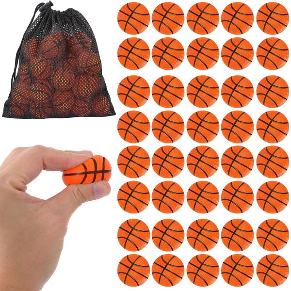 Mini Stress Balls,40 Pack Mini Basketball Foam Sports Balls,1.6 Inch Mini Basketballs for Kids,Small Basketball Squeeze Balls Bulk for Stress Relief Class Rewards Birthday Party Favors Pet Toys