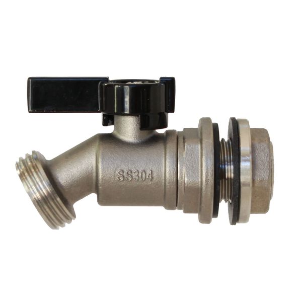 RAINPAL RBS006 Stainless Steel Rain Barrel Spigot (Quarter Turn Ball Valve)